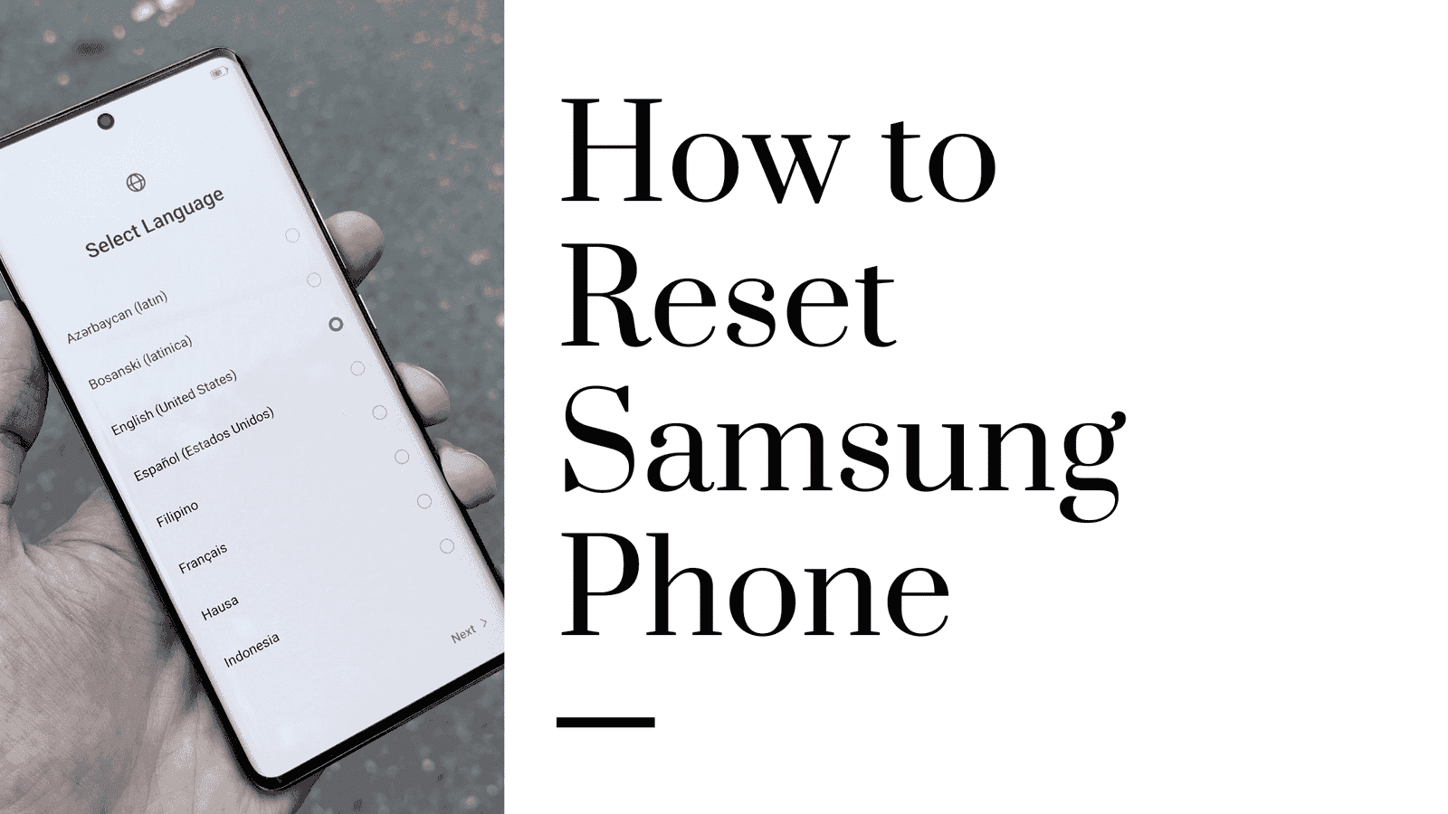 How to Reset Samsung Phone!